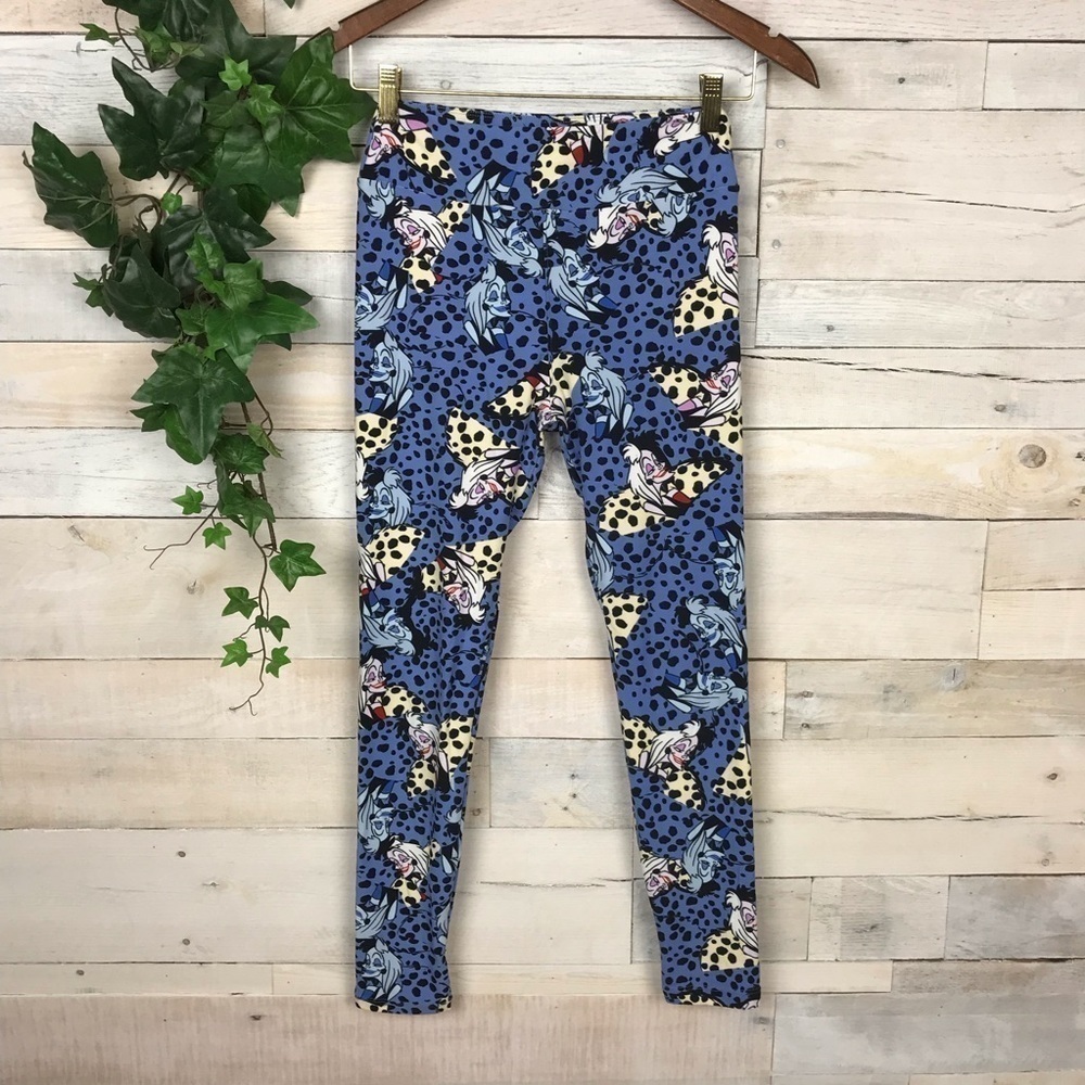 Lularoe Blue Cruella De Vil Disney Leggings OS